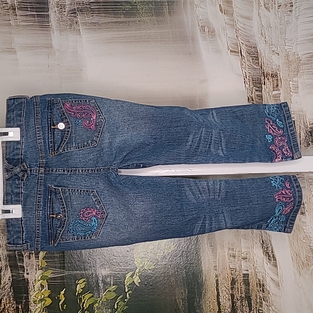 Canyon River Blues Girls 12 pink blue embroidery shimmery bedazzled jewels jeans
